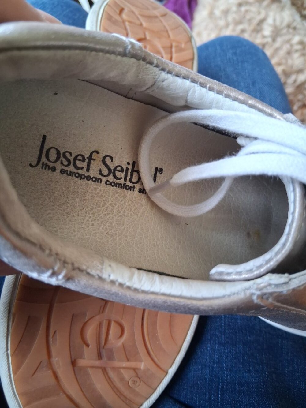 Josef Seibel sneakers rose gold leather upper 38 7 - Picture 5 of 5
